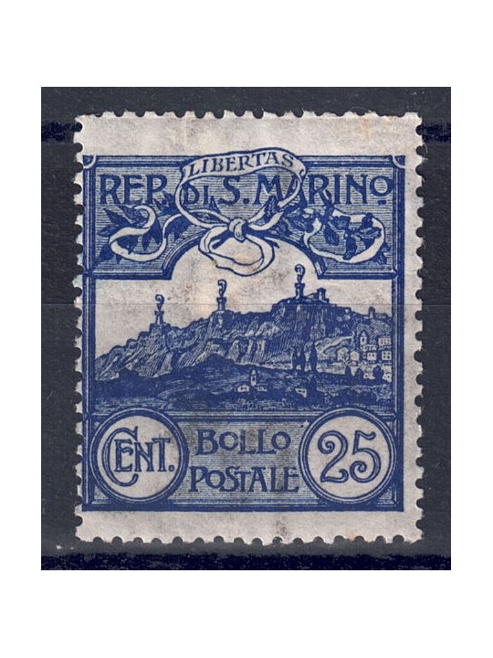SAN MARINO 1903 25c blue MH*