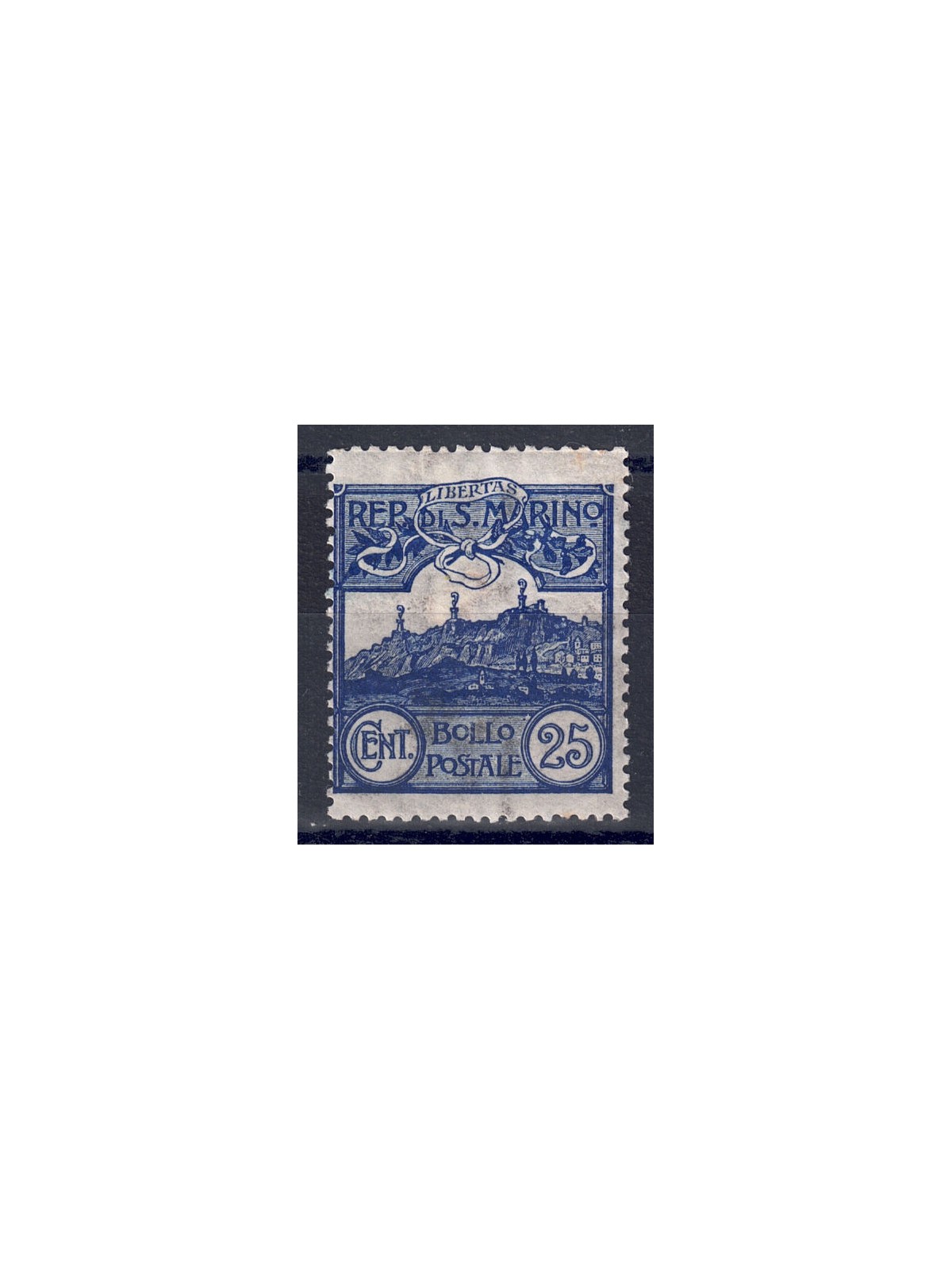 SAN MARINO 1903 25c azzurro MH*