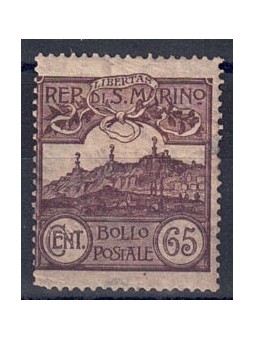 SAN MARINO 1903 65c brown MH*
