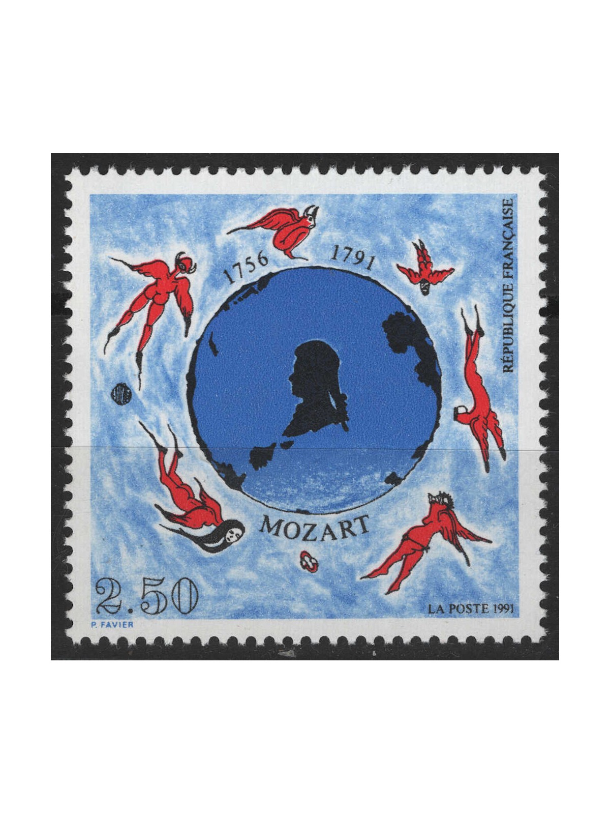 FRANCE 1991 Wolfgang Amadeus Mozart MNH**