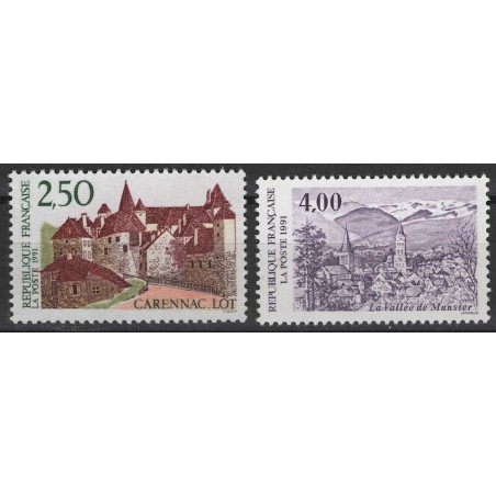 FRANCIA 1991 Serie turistica 2v MNH**