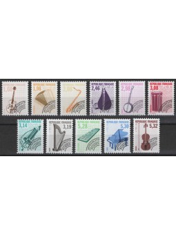 FRANCE 1991 Pre-cancelled (Musical instruments) 11v MNH**