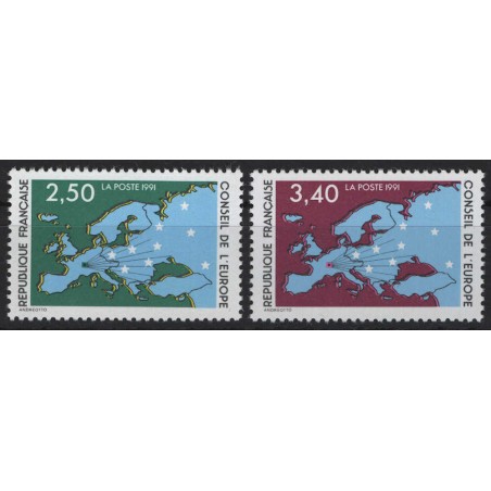 FRANCIA 1991 Servizio (Consiglio d'Europa) 2v MNH**