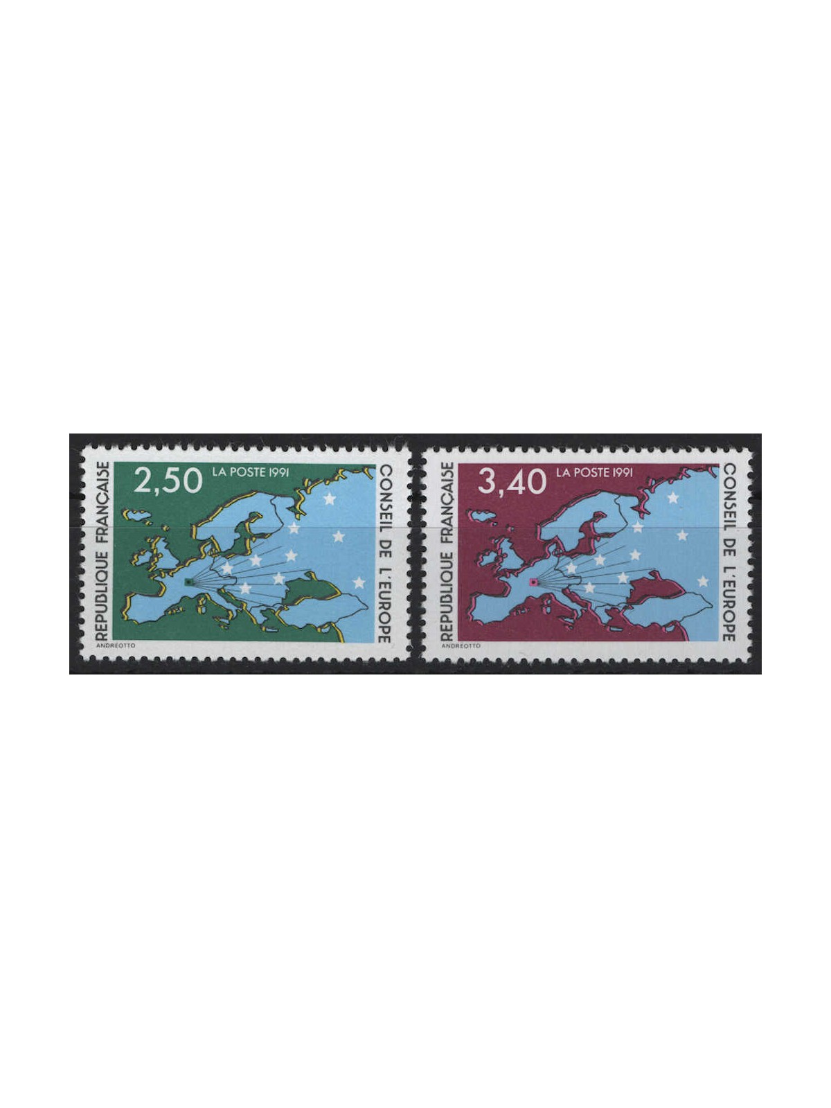FRANCIA 1991 Servizio (Consiglio d'Europa) 2v MNH**