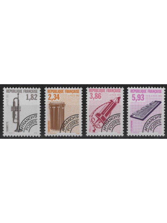FRANCE 1993 Pre-cancelled (Musical instruments) 4v MNH**