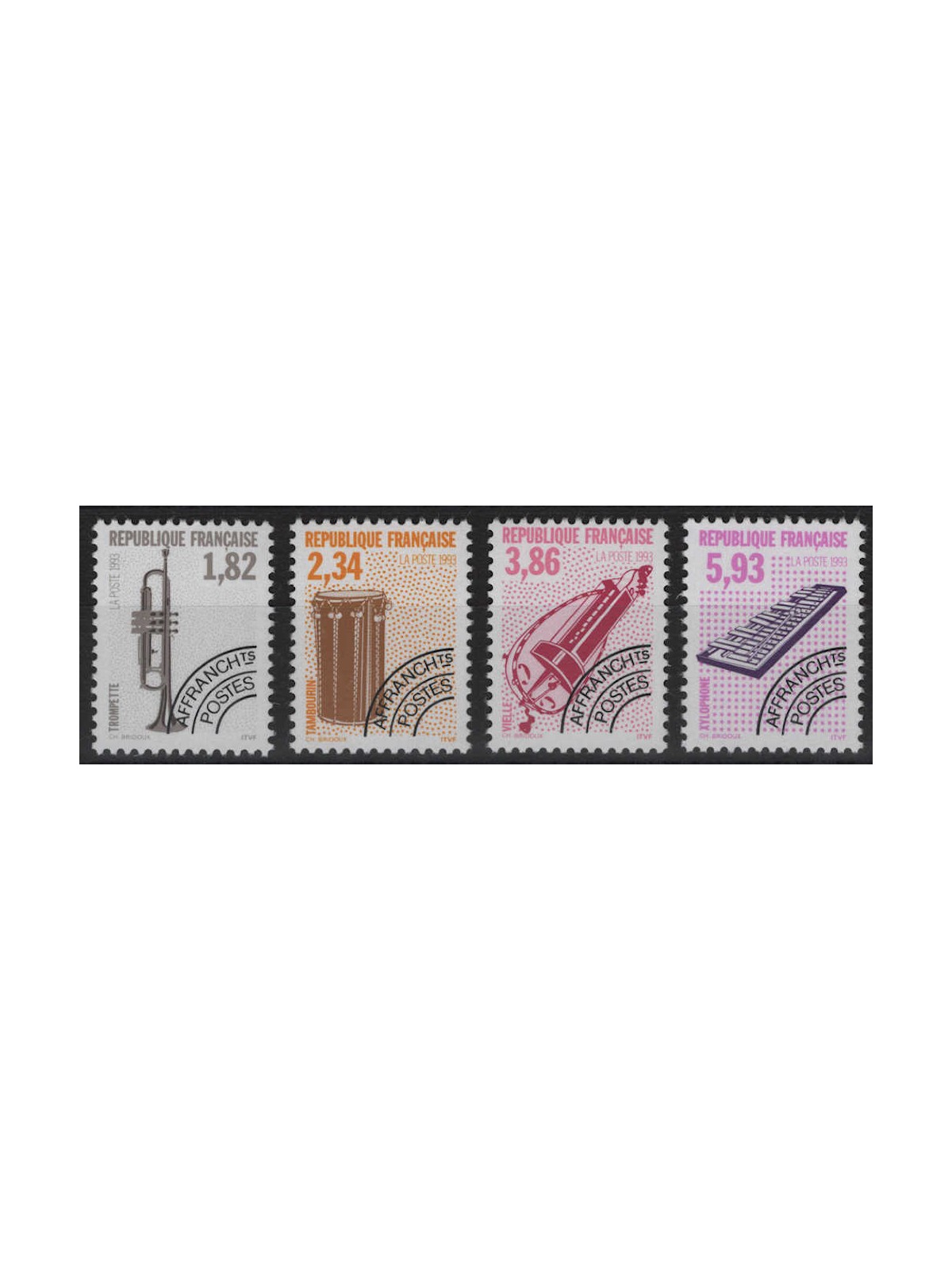 FRANCIA 1993 Preannullati (Strumenti musicali) 4v MNH**
