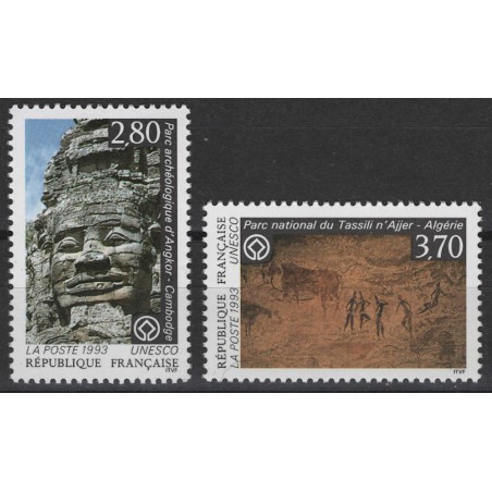 FRANCE 1993 Official Stamps (UNESCO) 2v MNH**