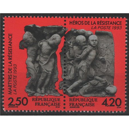 FRANCE 1993 Martyrs of the Resistance 2v MNH**