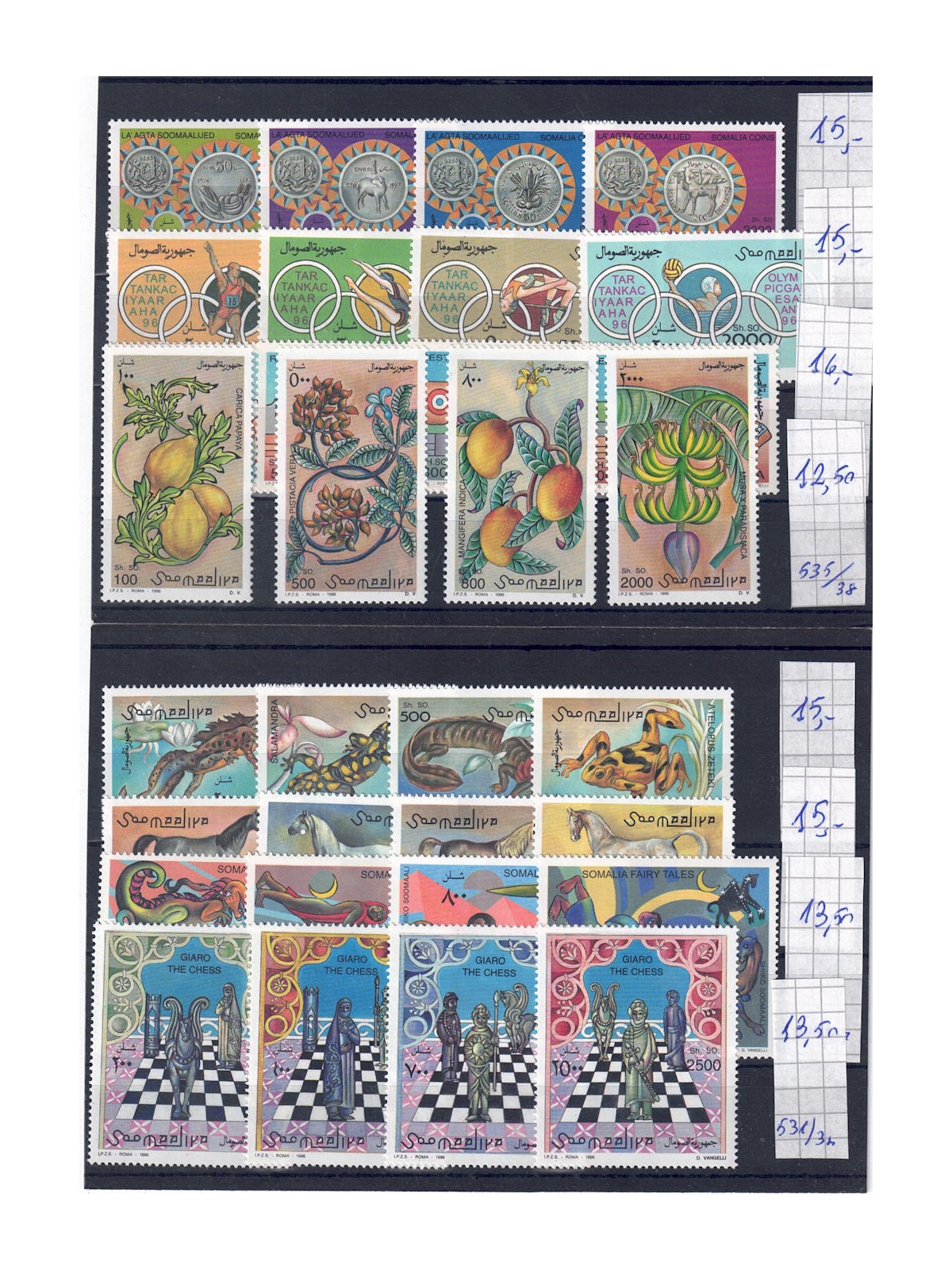 Somalia anni 1994-1996 Lotto di 28 francobolli e 9 BF MNH**