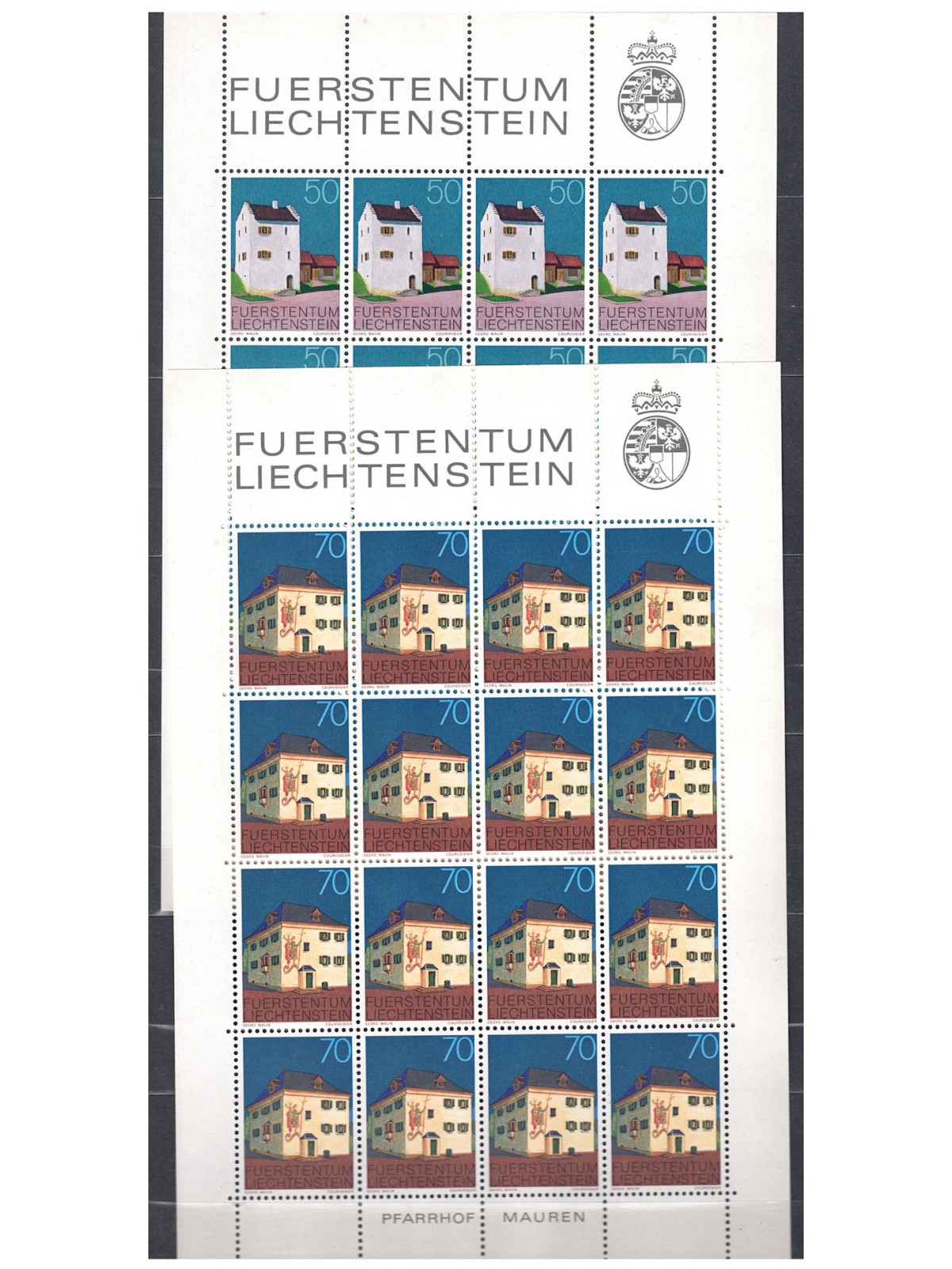 Liechtenstein 1974–1976 Set of 12 mini-sheets MNH**