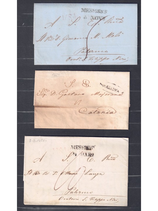Lot of 6 pre-stamped Sicilian postmarks 1826–1841