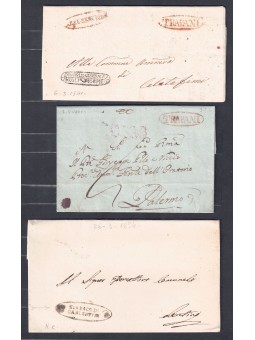 Lot of 6 pre-stamped Sicilian postmarks 1826–1841