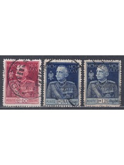 ITALIA REGNO 1925-26 Giubileo del Re dent. 13½ 3v us