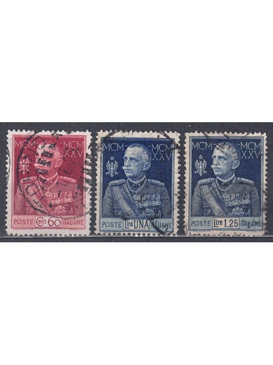 ITALIA REGNO 1925-26 Giubileo del Re dent. 13½ 3v us