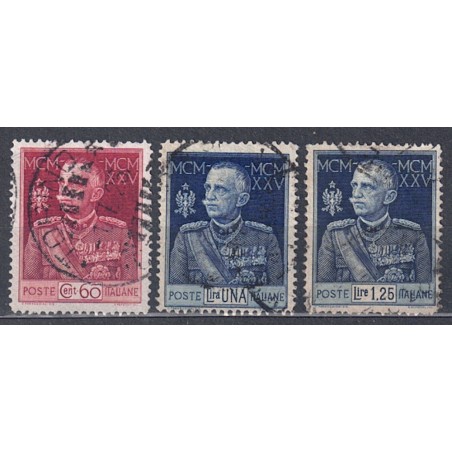 ITALIA REGNO 1925-26 Giubileo del Re dent. 13½ 3v us