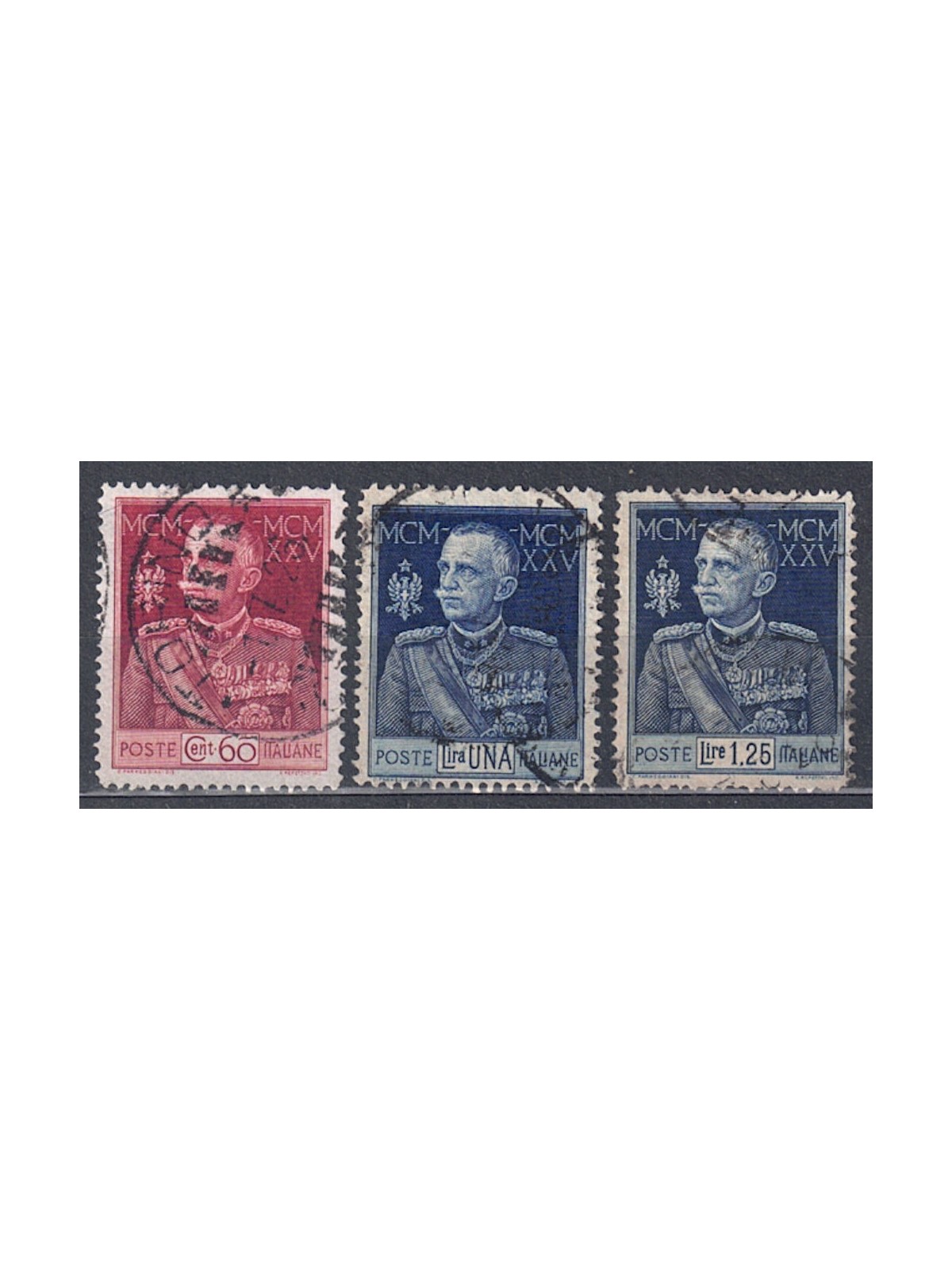 ITALIA REGNO 1925-26 Giubileo del Re dent. 13½ 3v us