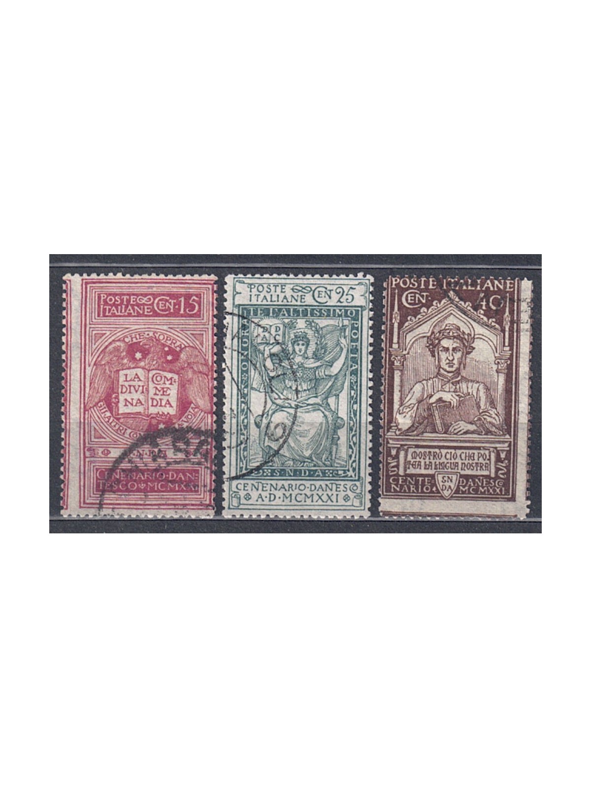 ITALY KINGDOM 1921 Dante Alighieri 3v us