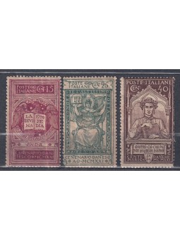 ITALY KINGDOM 1921 Dante Alighieri 3v MH*