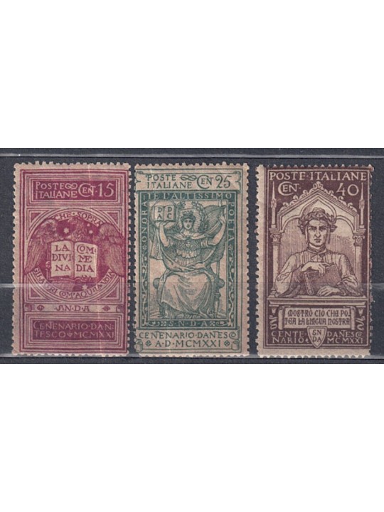 ITALY KINGDOM 1921 Dante Alighieri 3v MH*