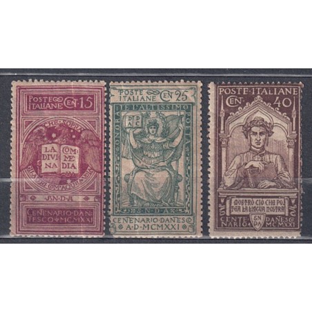 ITALY KINGDOM 1921 Dante Alighieri 3v MH*