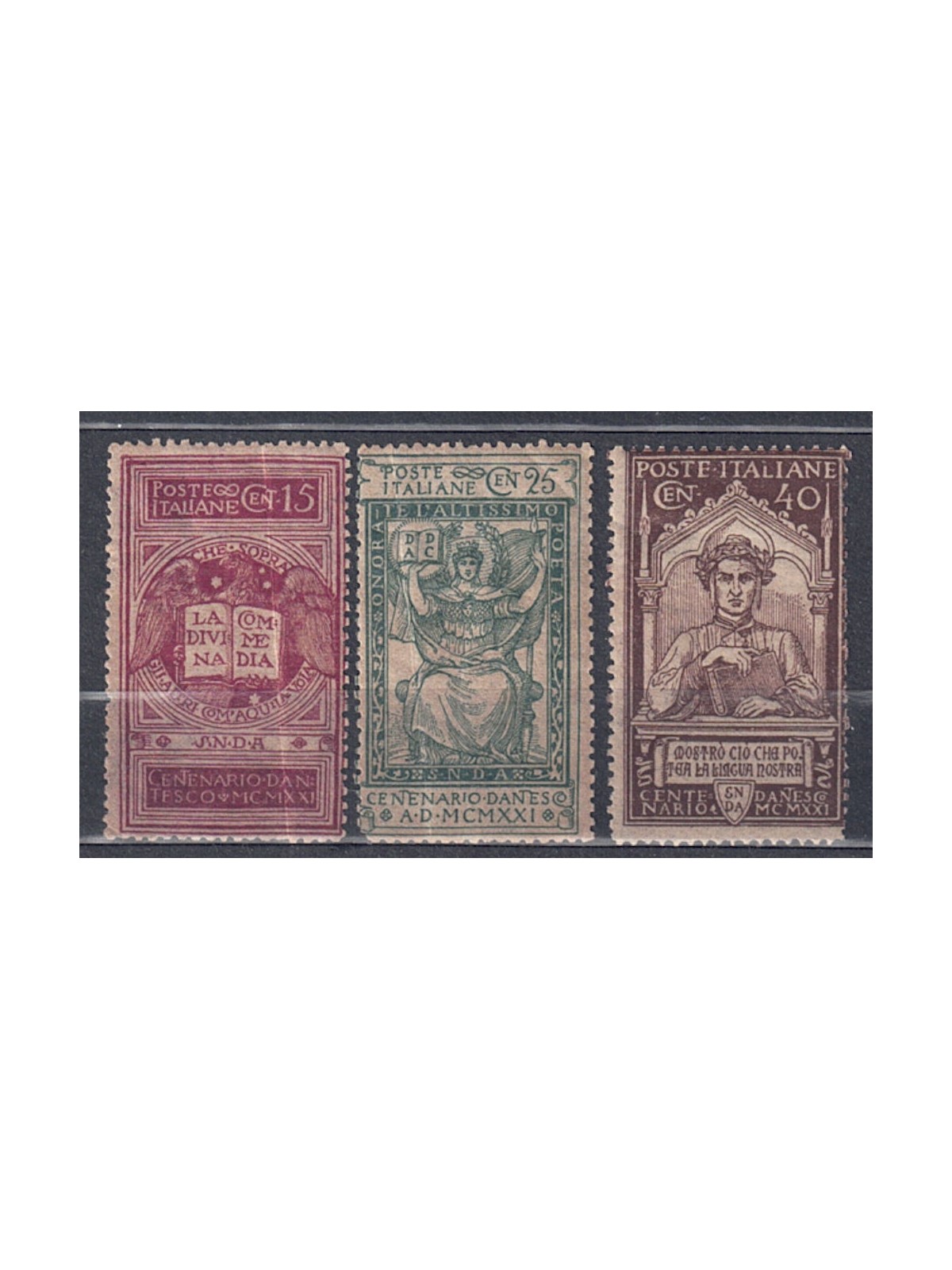 ITALIA REGNO 1921 Dante Alighieri 3v MH*