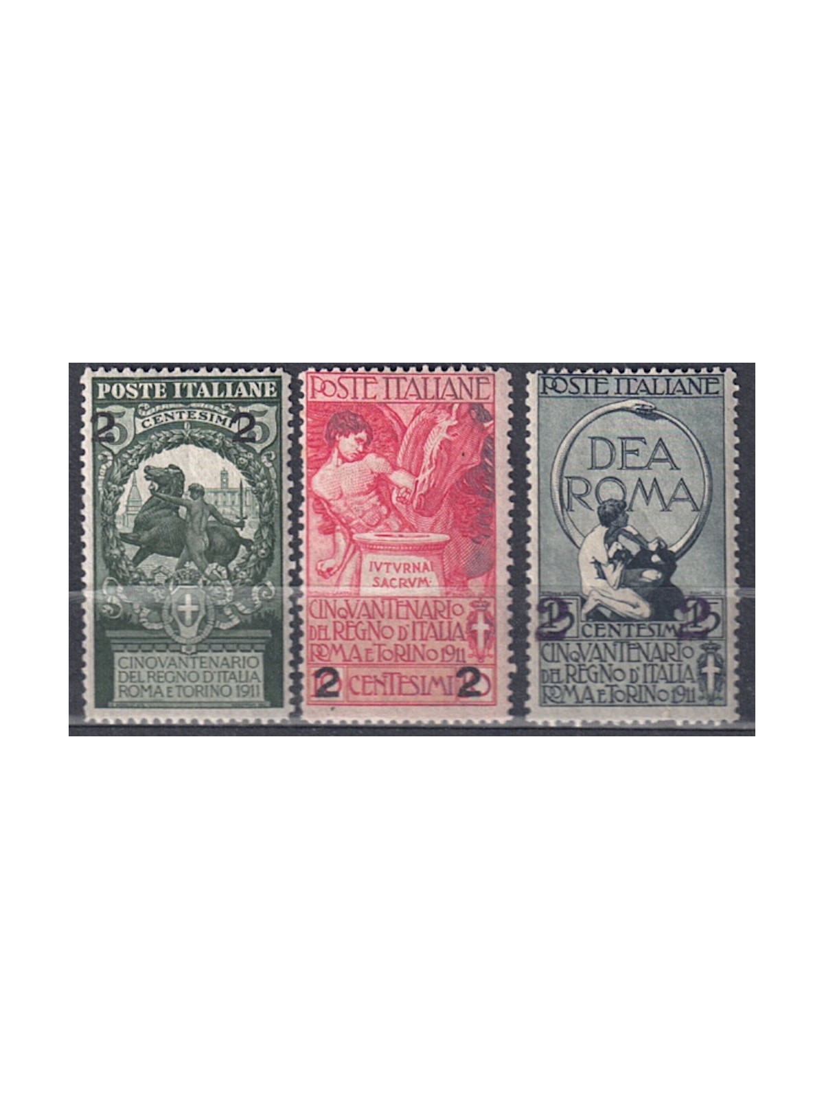ITALIA REGNO 1913 Unità d'Italia sovrastampati 3v MNH**