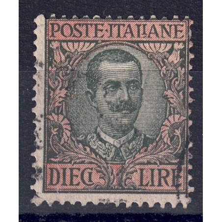 ITALY KINGDOM 1910 Floral £10 olive and rose us