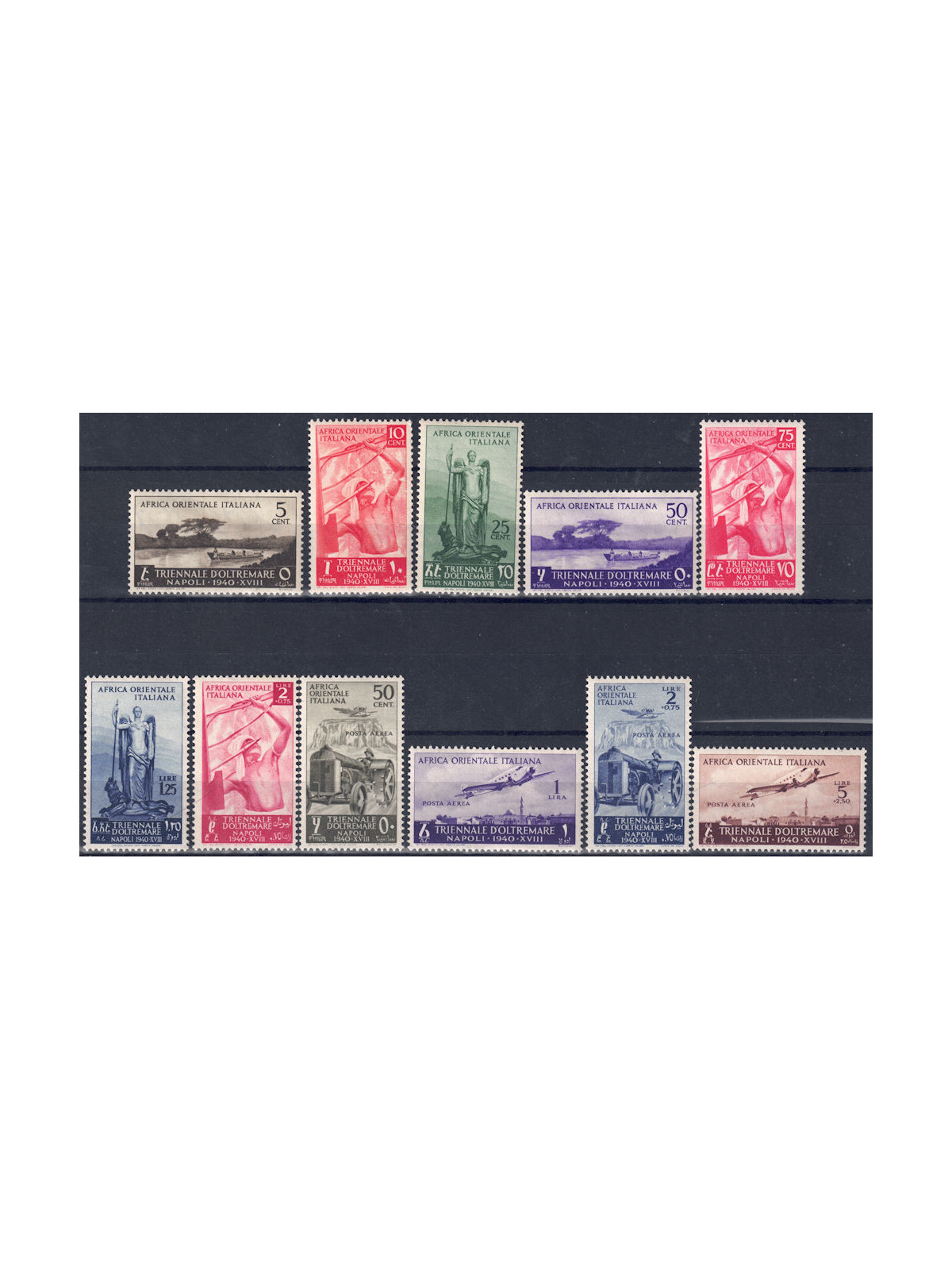 AFRICA ORIENTALE ITALIANA 1940 Triennale d'oltremare + P.A. 11v MNH**