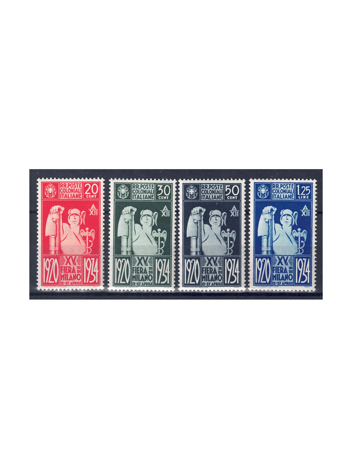COLONIE EMISSIONI GENERALI 1934 Fiera di Milano 4v MNH**