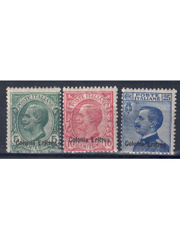 ERITREA 1908-09 Serie ordinaria 3v MNH**