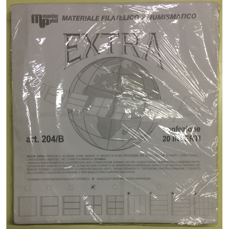 MASTERPHIL EXTRA POCKETS with white divider, pack of 20 inserts