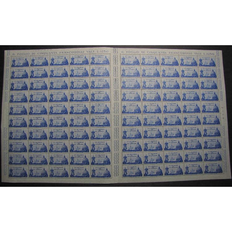 ITALY 1959 Lateran Pacts double sheet complete MNH**