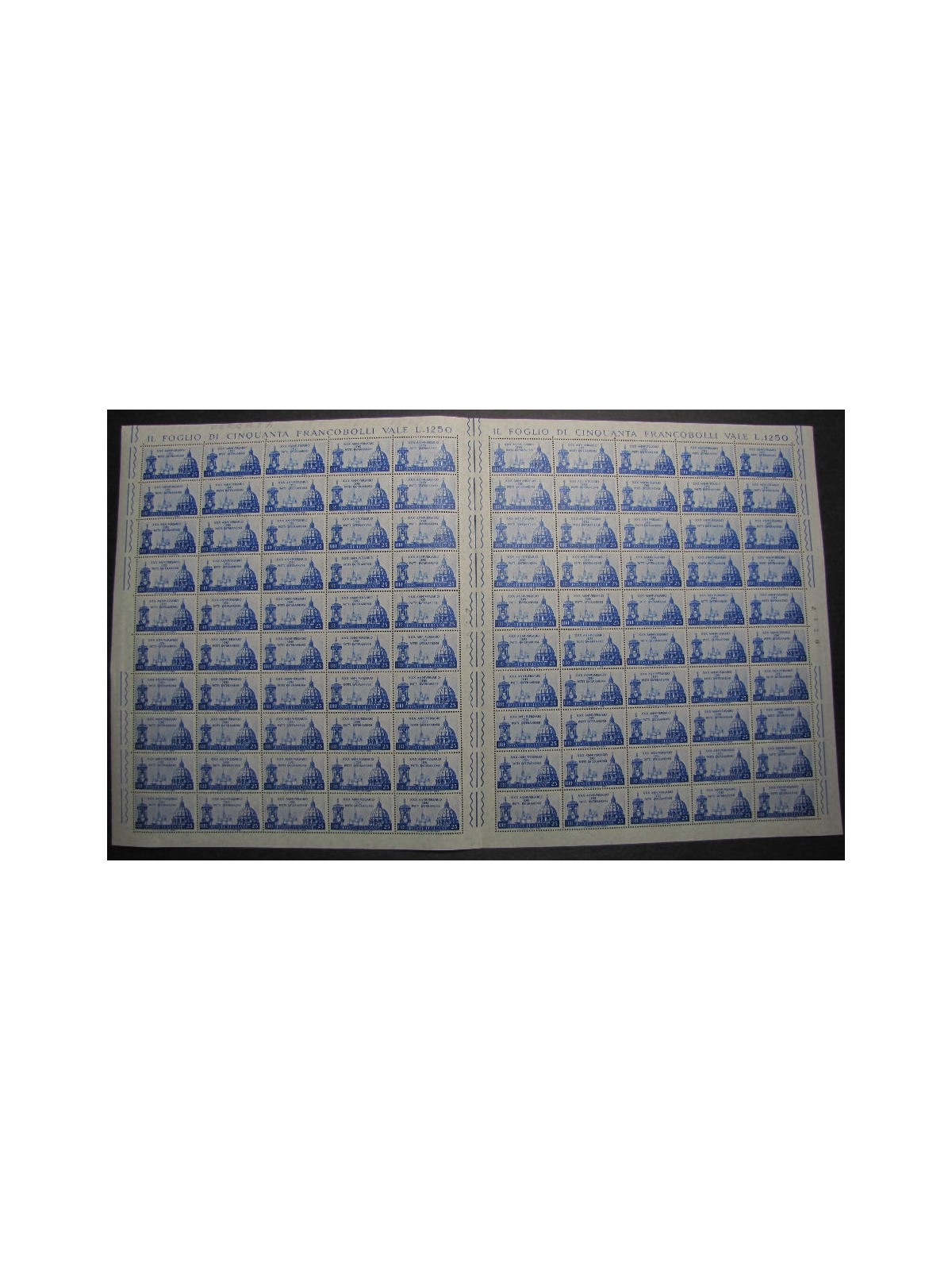 ITALY 1959 Lateran Pacts double sheet complete MNH**