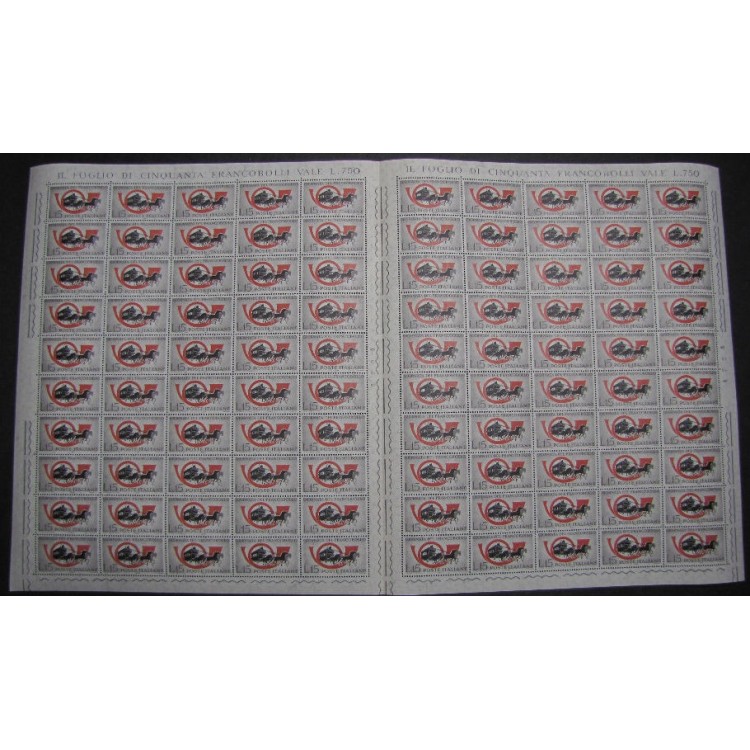 ITALY 1960 Stamp Day full double sheet MNH**