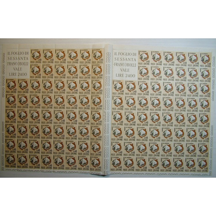 ITALIA 1965 Giornata del risparmio 1 foglio intero doppio MNH**