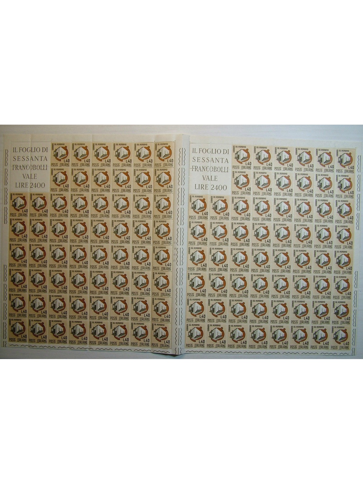 ITALIA 1965 Giornata del risparmio 1 foglio intero doppio MNH**