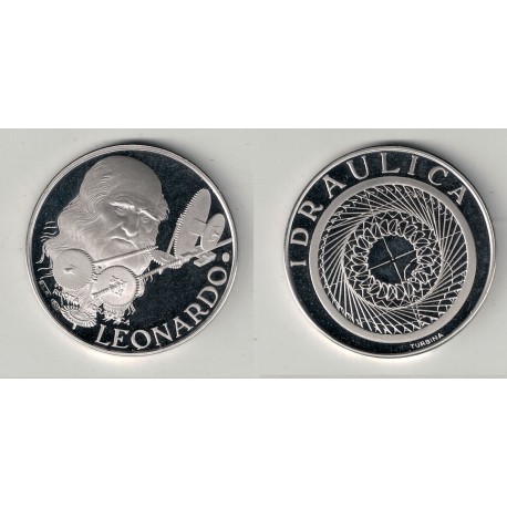 LEONARDO DA VINCI Idraulica, Ruota idraulica, Medaglia d'argento