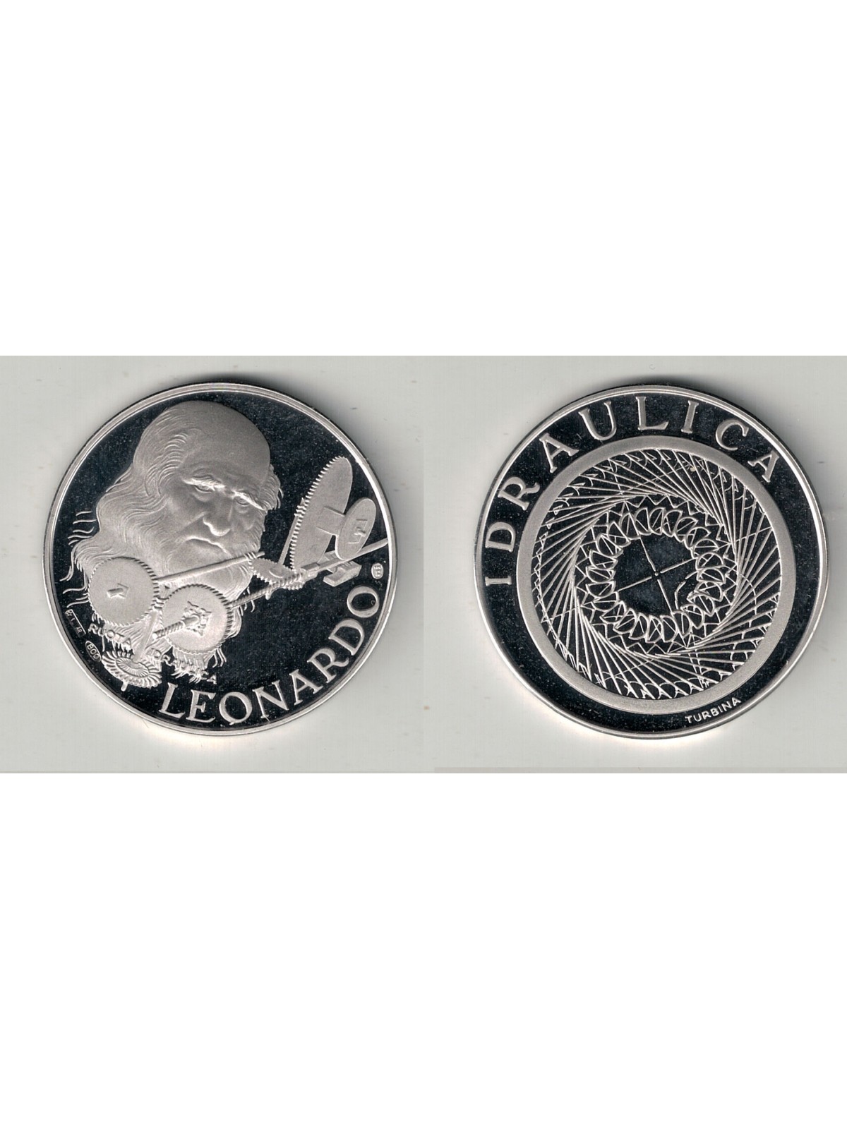 LEONARDO DA VINCI Idraulica, Ruota idraulica, Medaglia d'argento