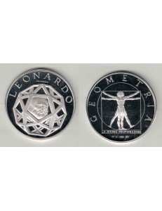 LEONARDO DA VINCI Geometria, Poliedro, Medaglia d'argento