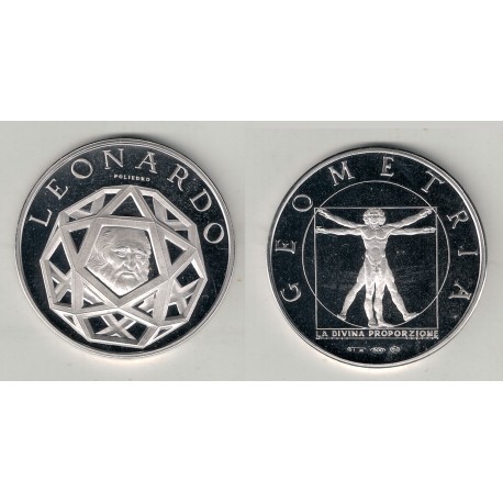 LEONARDO DA VINCI Geometria, Poliedro, Medaglia d'argento