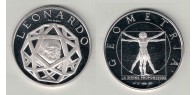 LEONARDO DA VINCI Geometria, Poliedro, Medaglia d'argento
