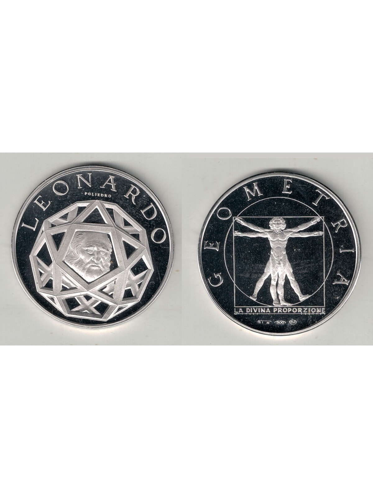 LEONARDO DA VINCI Geometria, Poliedro, Medaglia d'argento