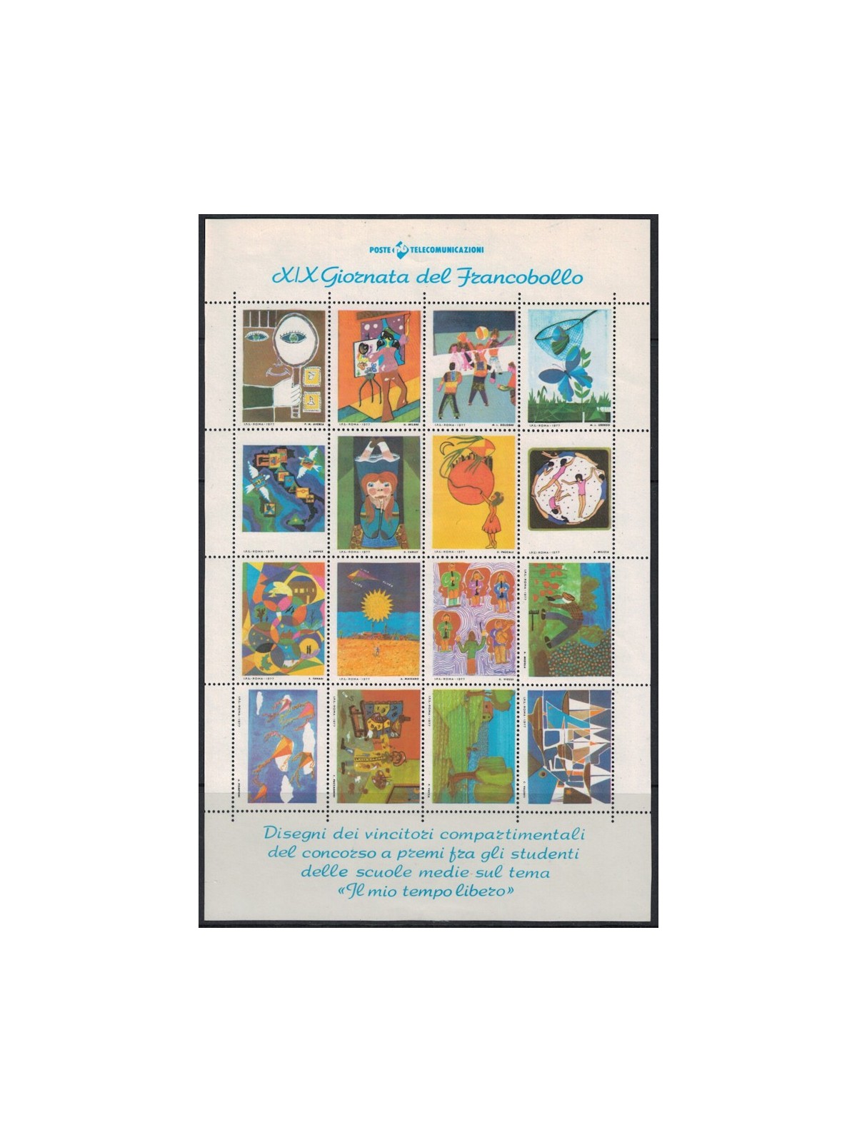 ITALY 1977 Stamp Day, commemorative sheet MNH**