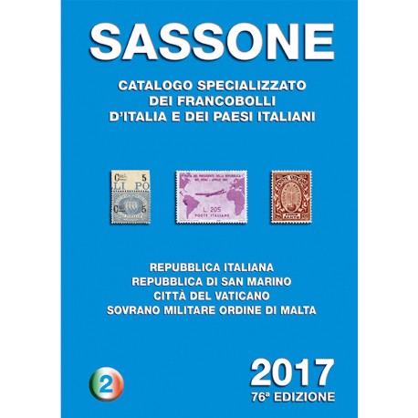 SASSONE CATALOGUE 2017 vol 2 Italy-San Marino-Vatican-Smom