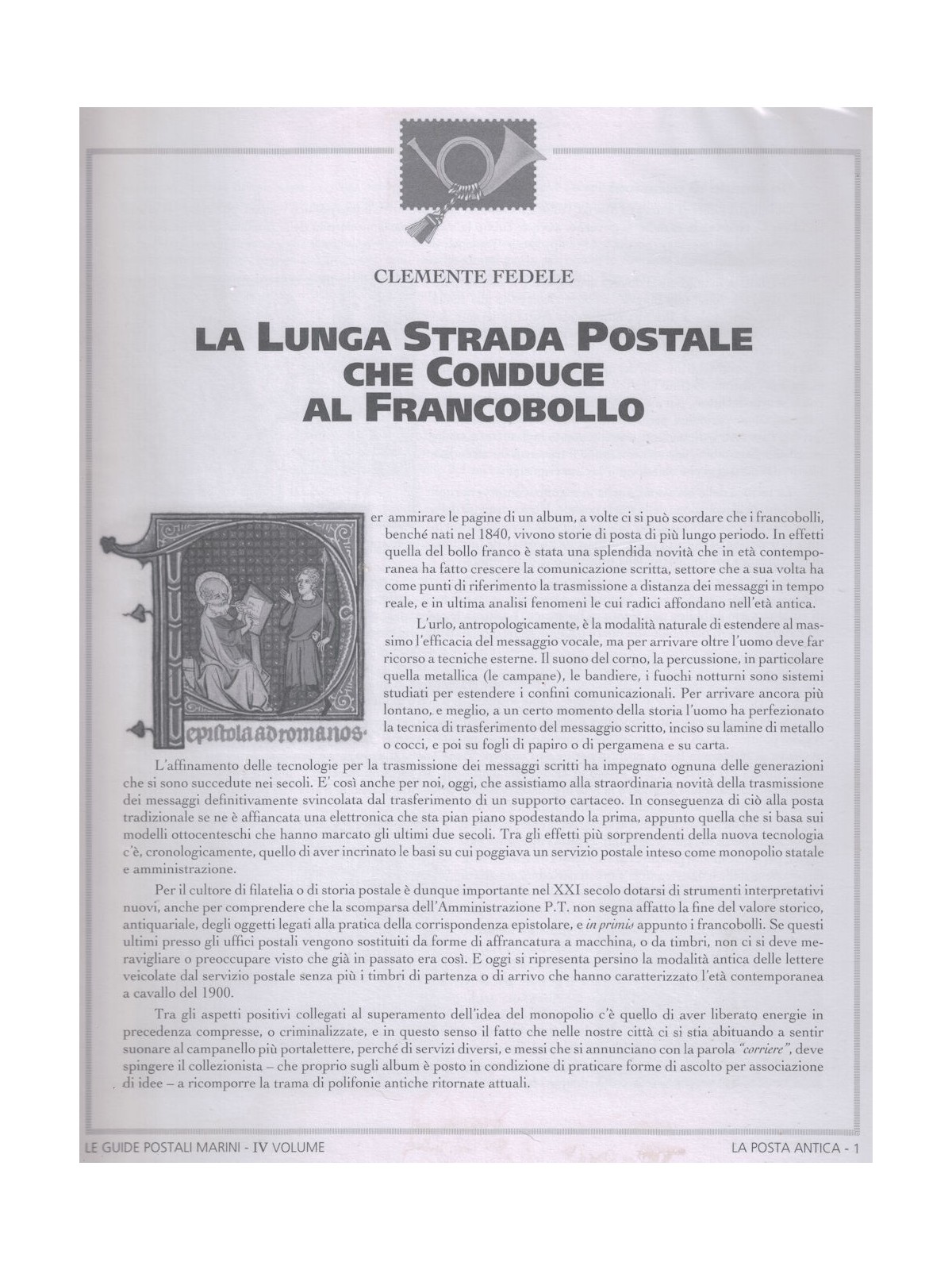 Guida Postale Marini - Tomo 4 La posta antica