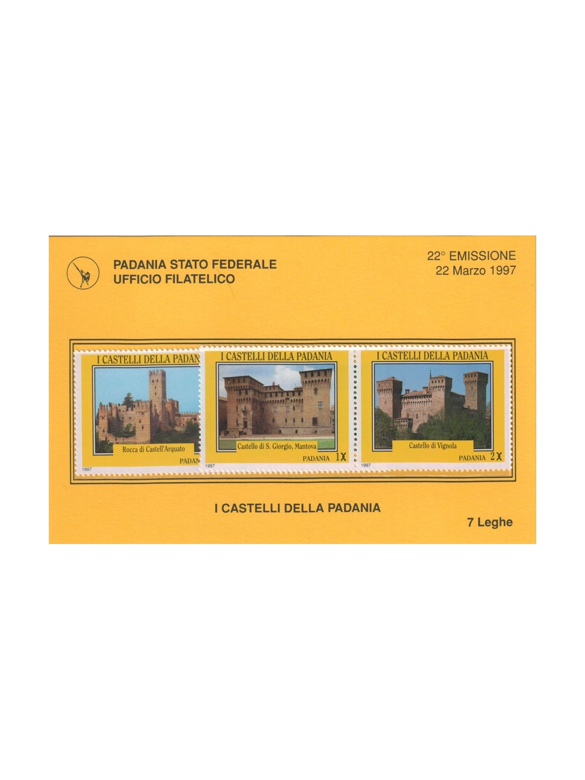 PADANIA STATO FEDERALE 1997 I Castelli della Padania 4v MNH**
