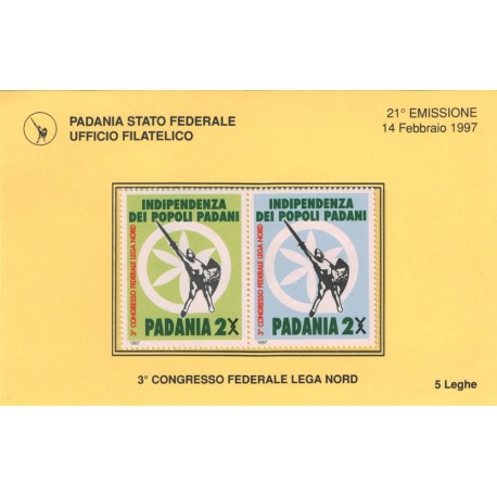 PADANIA FEDERAL STATE 1997 3rd Northern League Congress 2v MNH**
