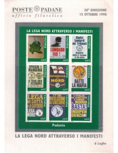 PADANIA 1998 La Lega Nord attraverso i Manifesti BF MNH**