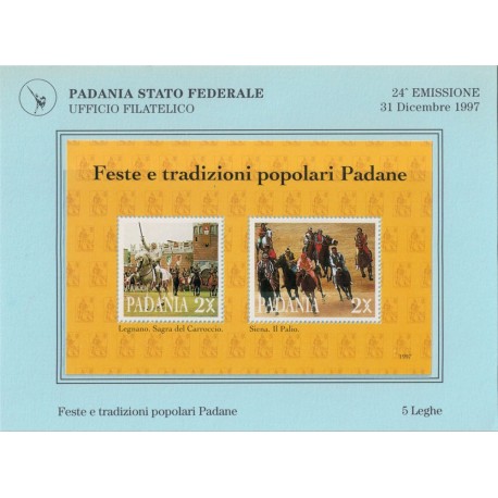 PADANIA STATO FEDERALE 1997 Feste e tradizioni popolari BF MNH**