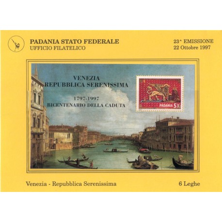 PADANIA STATO FEDERALE 1997 Venezia Repubblica Serenissima BF MNH**